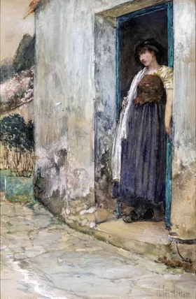 Woman at the Door 1889 by Childe Hassam