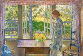 The Goldfish Window 1916 by Childe Hassam The Goldfish Window 1916 by Childe Hassam