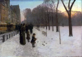 At Dusk (Boston Common at Twilight) by Childe Hassam