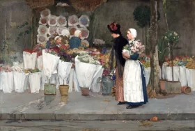 At the Florist 1889 by Childe Hassam
