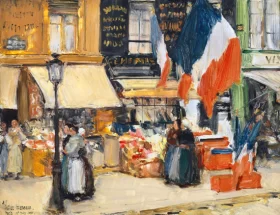 Bastille Day, Boulevard Rochechouart, Paris 1889 by Childe Hassam