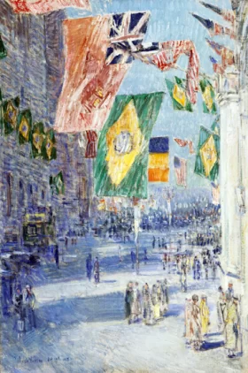 Avenue of the Allies- Brazil, Belgium 1918 by Childe Hassam Avenue of the Allies- Brazil, Belgium 1918 by Childe Hassam