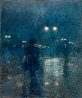 Fifth Avenue Nocturne 1890 by Childe Hassam Fifth Avenue Nocturne 1890 by Childe Hassam