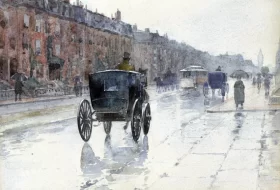 A Rainy Day in Boston 1885 by Childe Hassam A Rainy Day in Boston 1885 by Childe Hassam