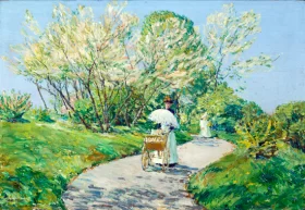 A Walk in the Park or Springtime in the Park 1900 by Childe Hassam
