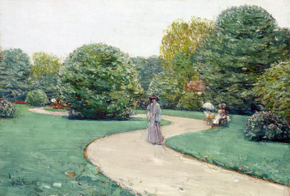 Parc Monceaux, Paris 1888 by Childe Hassam, oil painting reproduction on canvas Parc Monceaux, Paris 1888 by Childe Hassam