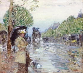 Rainy Day, On the Avenue by Childe Hassam Rainy Day, On the Avenue by Childe Hassam