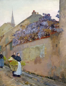 Street Scene in Sannois 1889 by Childe Hassam Street Scene in Sannois 1889 by Childe Hassam