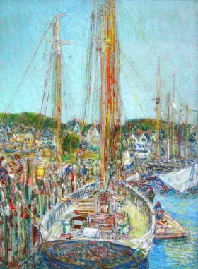 Boat Landing, Gloucester 1918 by Childe Hassam