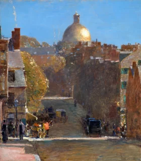 Mount Vernon Street, Boston, Looking Toward the State House, 1890 by Childe Hassam Mount Vernon Street, Boston, Looking Toward the State House, 1890 by Childe Hassam