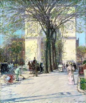 Washington Arch, Spring 1893 by Childe Hassam Washington Arch, Spring 1893 by Childe Hassam