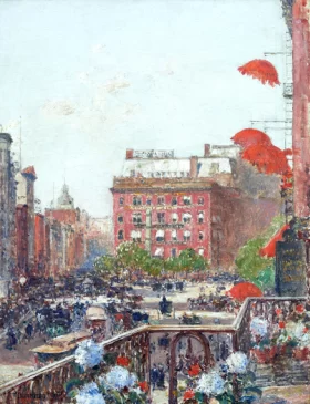 View of Broadway and Fifth Avenue 1890 by Childe Hassam View of Broadway and Fifth Avenue 1890 by Childe Hassam