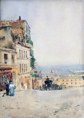Childe, View in Montmartre, Paris by Childe Hassam Childe, View in Montmartre, Paris by Childe Hassam