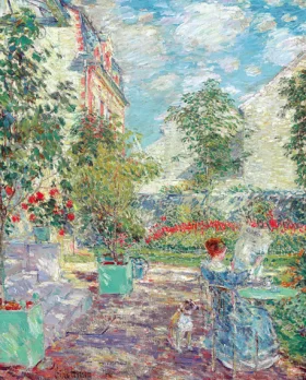 In a French Garden 1897 by Childe Hassam