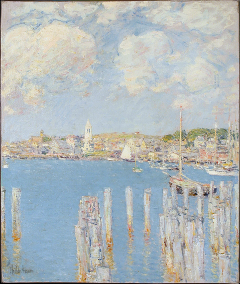 Gloucester Inner Harbor 1899 by Childe Hassam, oil painting reproduction on canvas Gloucester Inner Harbor 1899 by Childe Hassam