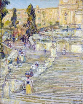 The Spanish Stairs, Rome 1897 by Childe Hassam