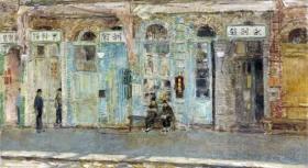 The Chinese Merchants 1909 by Childe Hassam