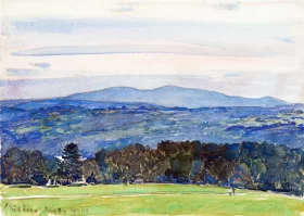 White Mountains from Poland Springs 1917 by Childe Hassam