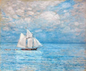 Sailing on Calm Seas 1900 by Childe Hassam Sailing on Calm Seas 1900 by Childe Hassam