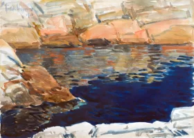 Looking Into Beryl Pool 1912 by Childe Hassam