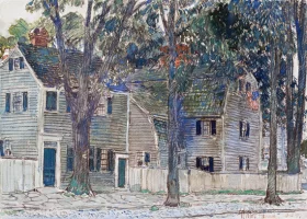 Court Street Corner, Portsmouth, New Hampshire 1917 by Childe Hassam