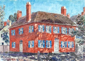 Brick Mansion, Portsmouth, New Hampshire 1917 by Childe Hassam