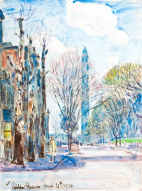 Washington Monument from H Street, Washington DC 1926 by Childe Hassam