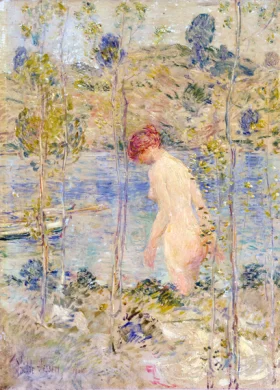 June Day Bather 1900 by Childe Hassam June Day Bather 1900 by Childe Hassam