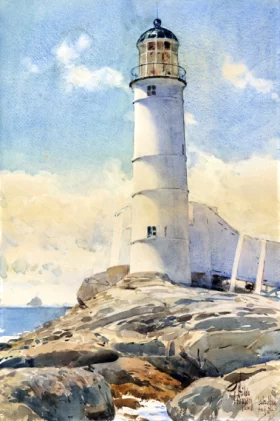 White Island Light, Isles of Shoals 1886 by Childe Hassam
