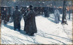 Cab Stand at Night, Madison Square by Childe Hassam