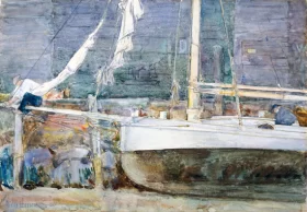 Drydock, Gloucester by Childe Hassam Drydock, Gloucester by Childe Hassam