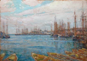 Harbor of a Thousand Masts 1919 by Childe Hassam Harbor of a Thousand Masts 1919 by Childe Hassam