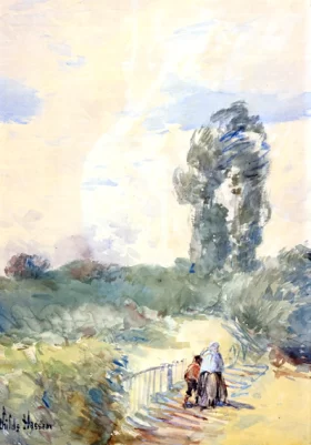 Two Figures in a Landscape 1888 by Childe Hassam
