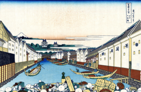 Nihonbashi bridge in Edo 1830 by Katsushika Hokusai