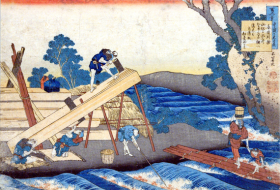 Poem by Harumichi no Tsuraki by Katsushika Hokusai Poem by Harumichi no Tsuraki by Katsushika Hokusai