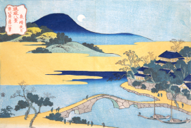 Evening Moon at Izumizaki 1832 by Katsushika Hokusai