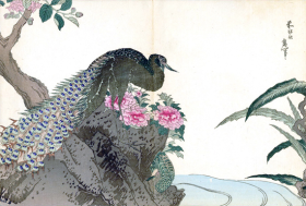Peacock by Katsushika Hokusai