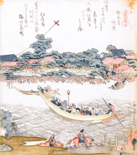 The Onmaya Riverbank by Katsushika Hokusai