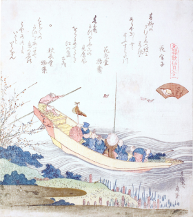 Ferry boat on the Sumida River by Katsushika Hokusai
