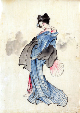 Woman, full-length portrait 1830 by Katsushika Hokusai