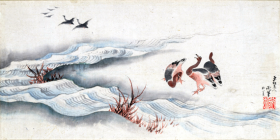 Wild Geese and Water by Katsushika Hokusai Wild Geese and Water by Katsushika Hokusai