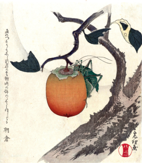 Persimmon fruit with grasshopper by Katsushika Hokusai Persimmon fruit with grasshopper by Katsushika Hokusai
