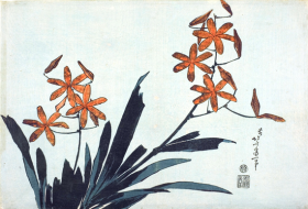 Orange Orchids by Katsushika Hokusai Orange Orchids by Katsushika Hokusai
