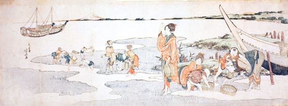 Shellfish gathering by Katsushika Hokusai, oil painting reproduction on canvas Shellfish gathering by Katsushika Hokusai