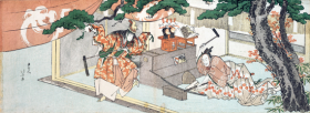 The Swordsmith Munechika and the God of Inari by Katsushika Hokusai