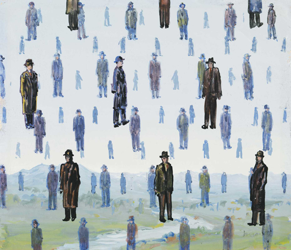 Golconde by René Magritte