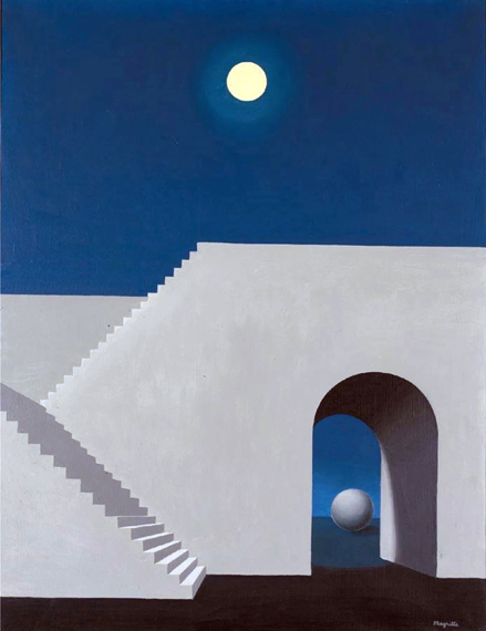 Architecture Au Clair De Lune by René Magritte, oil painting reproduction on canvas Architecture Au Clair De Lune by René Magritte