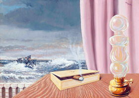La traversée difficile (II) by René Magritte