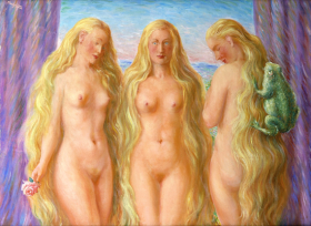 The sea of flames by René Magritte