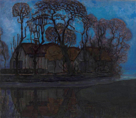 Farm near Duivendrecht, in the evening 1916 by Piet Mondrian